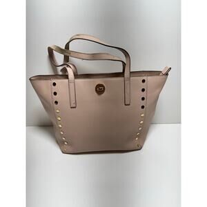 Michael Kors Gold Stud Leather Satchel Blush Tote Dusty Rose/Pink FLAWED READ